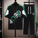 Men's Summer round Neck Short Sleeve T-Shirt And Pants Set Casual Letter Print Tracksuit Stylish Two-Piece Outfit_viptrois.com