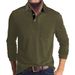 Men's Long Sleeve Polo Shirt - Classic Slim Fit Casual T-Shirt For Autumn & Winter, Breathable & Moisture-Wicking, Solid Color Workout Top_viptrois.com