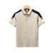 Streetwear Drop-Shoulder Polo Shirt – Contrast Collar Slim Fit Men's Tee (Khaki/Black/White/Olive, M-4XL, Korean Style)_viptrois.com