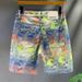 Men's Clothing Retro Distressed Patchwork Elastic Slim Fit Denim Shorts Men's Trendy Brand Embroidery Loose Straight Shorts_viptrois.com
