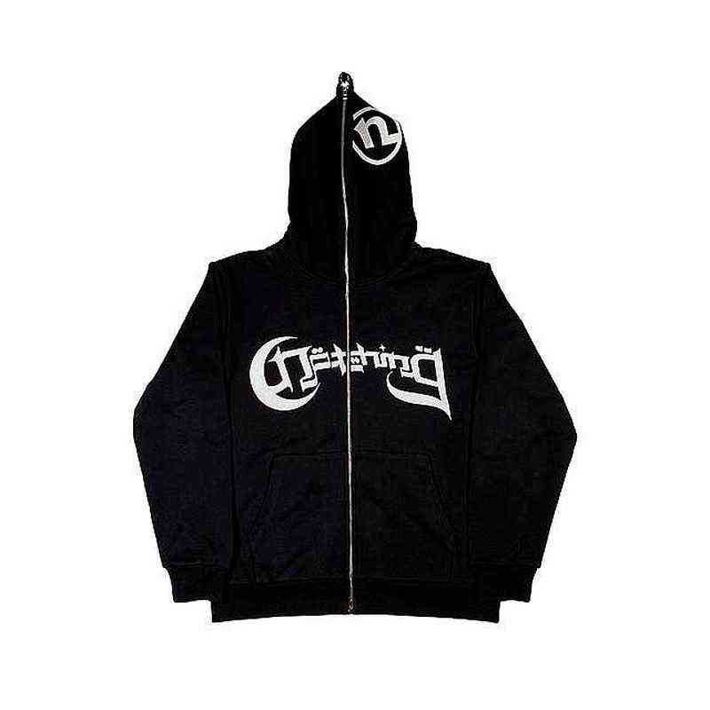 2022 Autumn And Winter New Streetwear Flash Sale Y2K Full Zipper Pattern Hoodie_viptrois.com
