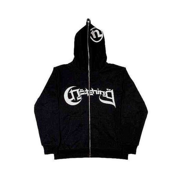 2022 Autumn And Winter New Streetwear Flash Sale Y2K Full Zipper Pattern Hoodie_viptrois.com