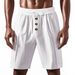 Men's Linen Blend Casual Shorts - Relaxed Fit Breathable Summer Shorts With Pockets - Lightweight Beach & Lounge Drawstring Shorts For Men_viptrois.com