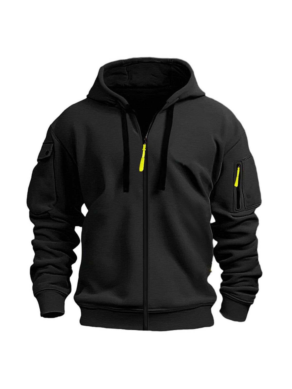 K Men's Hoodie With Zipper, Multiple Pockets, Embroidered Chest Badge, Cardigan, Sports And Casual Hoodie_viptrois.com