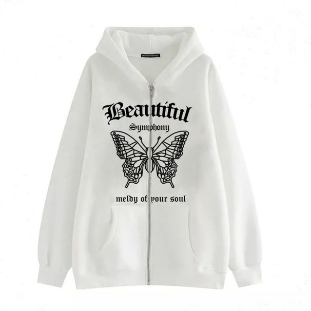 2023 Dark Gothic Style Cardigan Beautiful Butterfly Series Zipper Sweatshirt Street Fashion Hoodie_viptrois.com