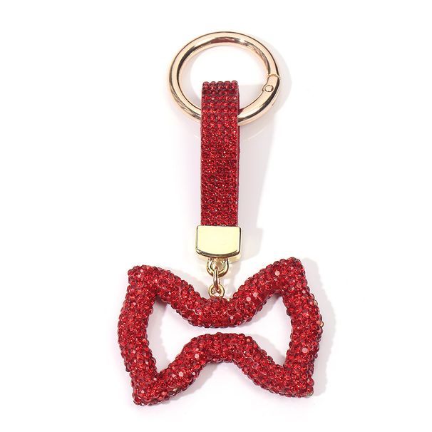 Bow Diamond Car Keychain Full Diamond Mobile Phone Bag Pendant Keychain_viptrois.com