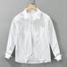 Striped Fresh Long Sleeved Shirt For Men, Fashionable And Versatile, Artistic And Casual Loose Top_viptrois.com