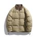 Men's Clothing Men's Wear | Faux Two Piece Plaid Lapel Down Jacket For Men, Winter Short Color Block Warm Couple Trendy Outerwear_viptrois.com