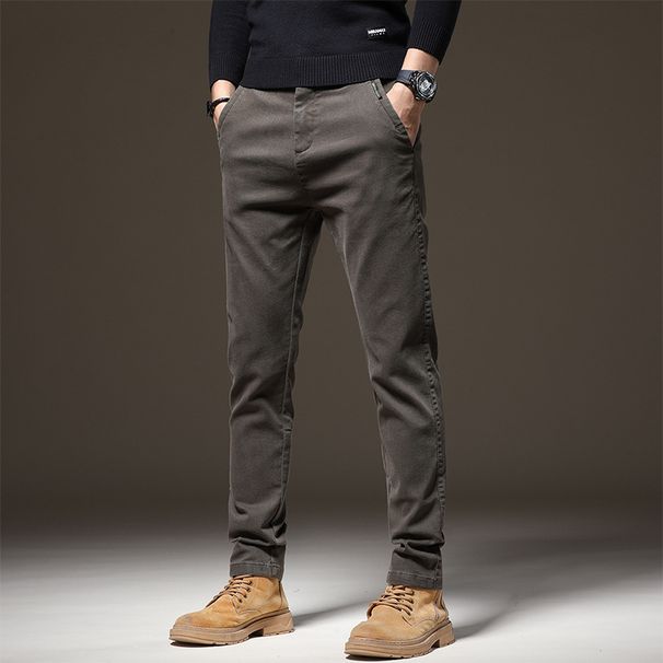 Men's Casual Suit Pants High End Slim Fit Business Tailored Hong Kong Trendy Brand Black Spring Autumn New Style_viptrois.com