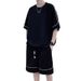 New Short Sleeved Sports Casual Suit For Men, Loose Large Size, Advanced Handsome Matching Two Piece Suit, Trendy Brand T Shirt For Men_viptrois.com