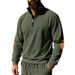 Cross-border American Autumn And Winter Outdoor Men's Loose Stand-up Collar Ami Kaji Commuter Corduroy Zipper Sweater_viptrois.com