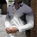 Men's Gradient Print Lapel Cardigan – Oversized Long Sleeve Shirt With Relaxed Fit, Cotton Blend (Multiple Colors, S-6XL)_viptrois.com