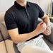 Men's Short Sleeved Polo Shirt Summer Style High Quality Ice Silk Seamless Thin Elastic Turn down Collar Top_viptrois.com