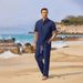 Spring And Summer New Men's Clothing Men's Loose Casual Cotton And Linen Short Sleeved Trousers Suit_viptrois.com