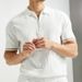 Men's Business Casual Lapel Polo Shirt White Summer Ice Silk Breathable Knit Short Sleeve T-Shirt_viptrois.com
