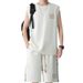 2025 New Fashion Trend Embroidered Casual Sports Suit Men's Sleeveless T-Shirt Two-Piece Set Summer Thin Vest_viptrois.com