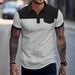 Men's Clothing Short Sleeved Splicing Waffle Pocket Polo Shirt Lapel Casual Men's Wear_viptrois.com