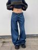 Men's Clothing Retro Straight Jeans For Women Loose High Waisted Casual Floor Length Trousers_viptrois.com
