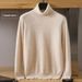 Pure Autumn Winter New Men's High Collar Loose Solid Color Pullover Mink Wool Base Sweater Knitted Top Cross-Border Wholesale_viptrois.com