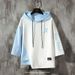 Summer Hooded Three-Quarter Sweatshirt For Men, Trendy Korean Version, Loose Batwing Short T-Shirt, Men's Ins Style,_viptrois.com