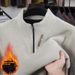 Pure Pure 2025 Autumn Winter New For Middle-aged Dads, Pullover Zipper Collar, Versatile Fleece-lined Men's Sweatshirt_viptrois.com