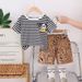 Male Baby 2025 New Cute Casual Thin Summer Infant And Child Striped Round Neck Short Sleeve Set_viptrois.com