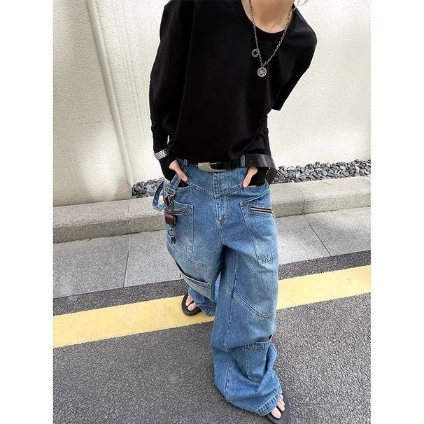 Vintage Heavyweight Denim Jeans – Relaxed Straight-Leg Workwear Pants For Men (XL-XXXL)_viptrois.com