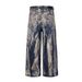 Unisex Oversized Streetwear Jeans Distressed Washed Denim Pants with Splatter Paint Effect Loose Fit Zip Fly Blue 100% Cotton_viptrois.com
