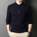 2025 Spring And Autumn Thin Men's Long Sleeve T-Shirt Pure Cotton Stand Collar Top Middle-aged Business Casual T-shirt_viptrois.com