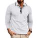 Men's Casual Business Polo Shirt Long Sleeve Cotton Blend Slim Fit Turn Collar Tops For Autumn Winter_viptrois.com