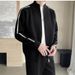 Stand Up Collar Cardigan Sweater, Fashionable Zipper Knit Sweater, Outerwear, Sweater, Thread Sweater_viptrois.com