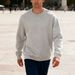 Men's Fleece-Lined Crewneck Sweatshirt – Heavyweight Relaxed Fit Casual Pullover (Solid Colors, Plus Sizes Available)_viptrois.com