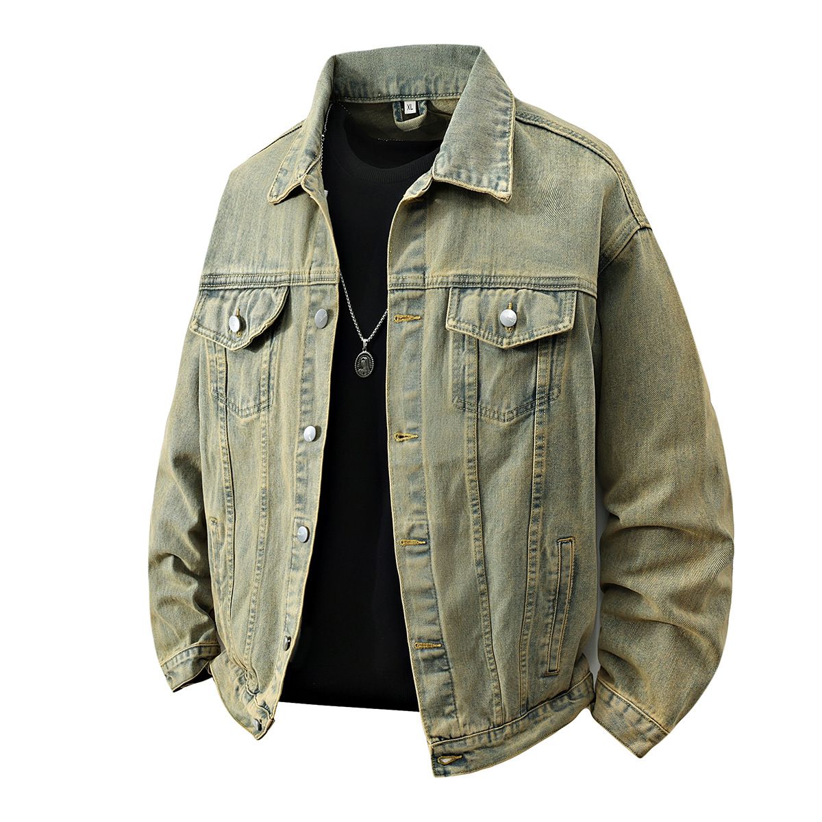 Men's Clothing American Style Handsome Denim Jacket Men's Distressed Retro Men's Cardigan 2025 Autumn And Winter New Thick Washed Jacket Men_viptrois.com