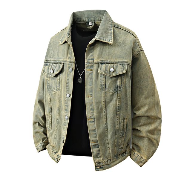 Men's Clothing American Style Handsome Denim Jacket Men's Distressed Retro Men's Cardigan 2025 Autumn And Winter New Thick Washed Jacket Men_viptrois.com