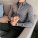 Men's Clothing Long Sleeved Suit Shirt Men's Elastic Inner Wear Korean Version Of Slim Business Short_viptrois.com