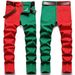 Men's Clothing New Stretch Jeans Men's Foreign Trade Hot Style Men's Pants Men's Trousers Splicing Two Color_viptrois.com