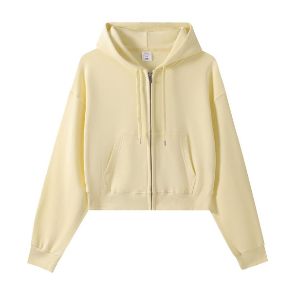 330GSM Heavyweight Fleece Zip Hoodie Women's Cropped Oversized Pullover (10 Colors)_viptrois.com
