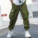 Men's Clothing Fashion Workwear Casual Pants Summer Multi Pocket Youth Loose Cuff Long Pants_viptrois.com