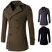 Loom Loom AOWOFS 2024 Spring And Autumn New Fashion Quality Men's Wool Double-Breasted Simple Trench Coat XD111 European Version_viptrois.com