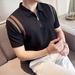 Summer New Arrival Men's Short Sleeve Polo Shirt High Elastic Ice Silk Bubble Turn down Collar T-Shirt with Half Zipper Trendy Wholesale_viptrois.com