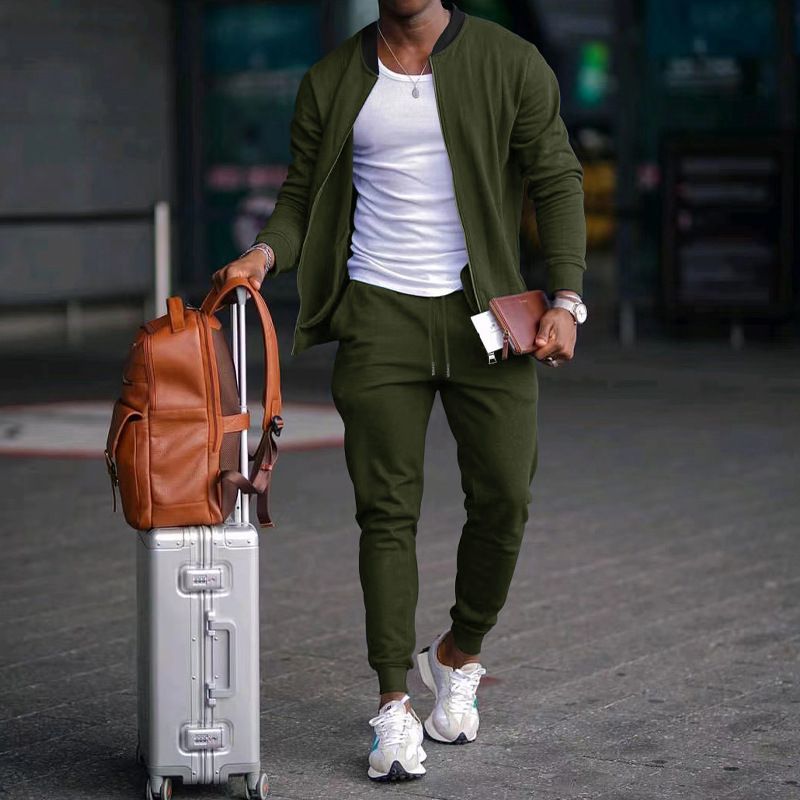 Men's Spring Autumn Casual Outdoor Sports Suit Two Piece Set_viptrois.com
