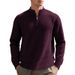 Cross-Border Independent Station Autumn Winter American Style Simple Casual Men's Loose Jacquard Stand Collar Half-Zip_viptrois.com