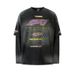 Men's Clothing Racing Style Retro Washed Old Long Sleeved T Shirt Trendy Hip Hop Cracked Letter Print Two Piece Top_viptrois.com