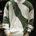 New autumn and winter sweaters, men's cow pattern contrasting color pullover knitted sweater, lazy trend brand loose men's sweater jacket_viptrois.com