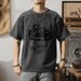 Men's And Women's Printed T-shirts Casual Tops Cotton Crew Neck Short-sleeved T-shirts Couple Summer American Crew Neck Loose_viptrois.com