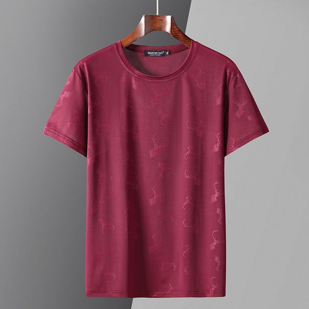 Men's Clothing Plus Size Ice Silk Short Sleeved T Shirt Plus Size Plus Size Men's Fat Fat Guy Loose Summer Casual Loose Short Sleeved T Shirt_viptrois.com