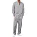 Men's Clothing Men's Waffle Knit Tracksuit Set - Long Sleeve Striped Zip-Up Jacket & Pants, Casual Sporty Outfit For Spring & Fall_viptrois.com