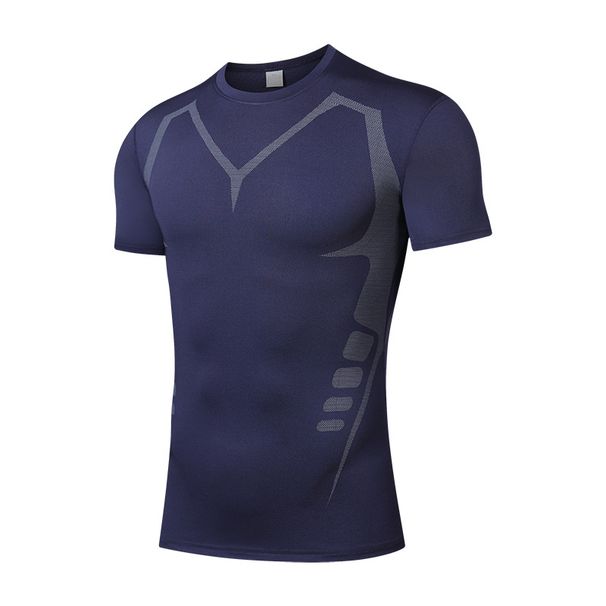 Men's Clothing High Elastic Fitness Clothes Tight Quick Drying Basketball Clothes Moisture Wicking Running Short Sleeved Sports Training Clothes_viptrois.com