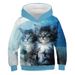 2024 New Printed Cat Animal Pattern Pullover Unisex Loose 3D Hoodie Children's Clothing_viptrois.com