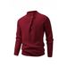 Men's Casual Knit Sweater - Loose Fit Button Front Pullover For Autumn Winter (White, Gray, Black, Burgundy, Khaki, Brown)_viptrois.com